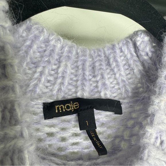 Maje Meilleur Mohair Blend Striped Intarsia-Knit Sweater size 1 (S, Small) - Picture 10 of 13